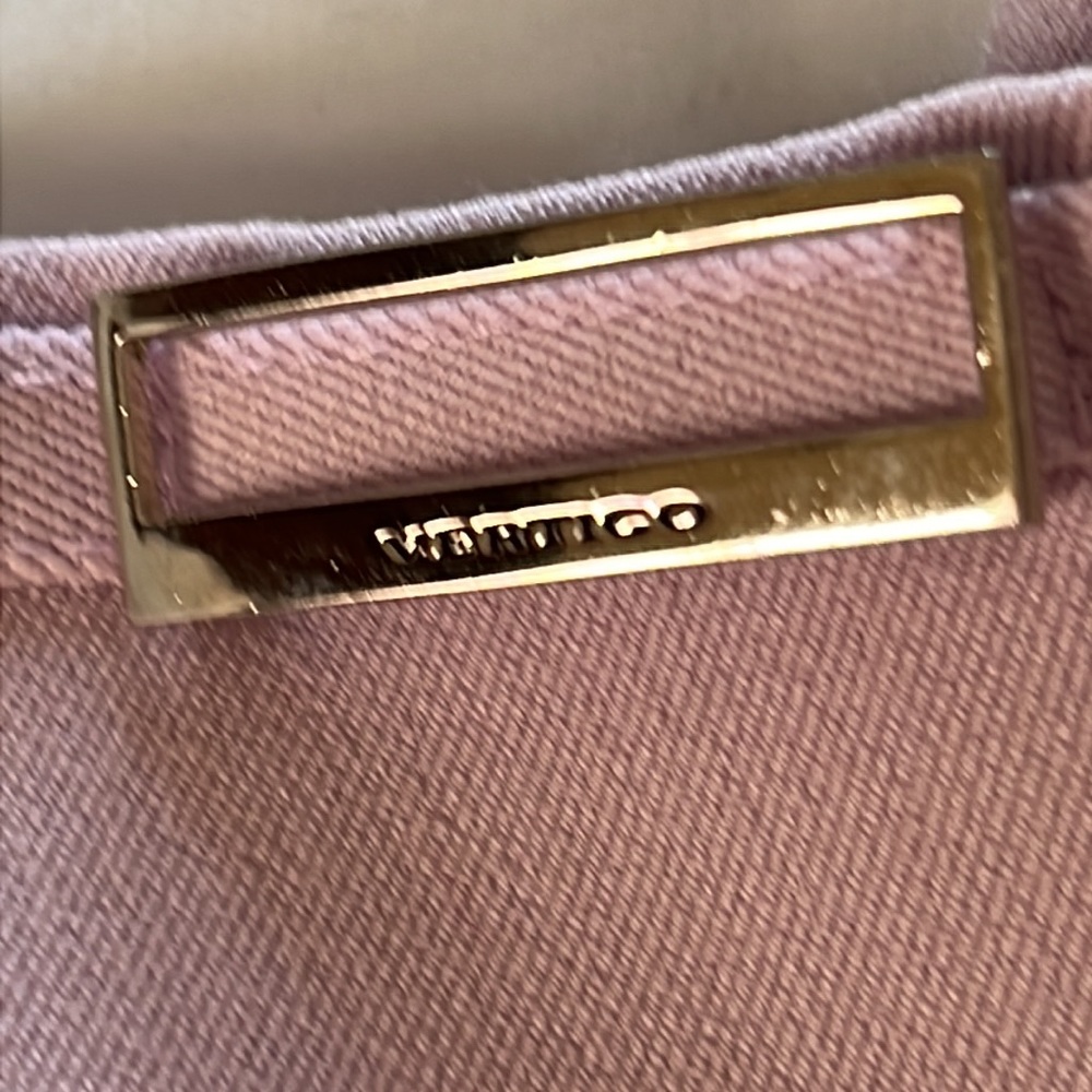 Vintage ‘90s Vertigo made in France classic lilac trouser with logo belt S / 26 - Picture 5 of 17